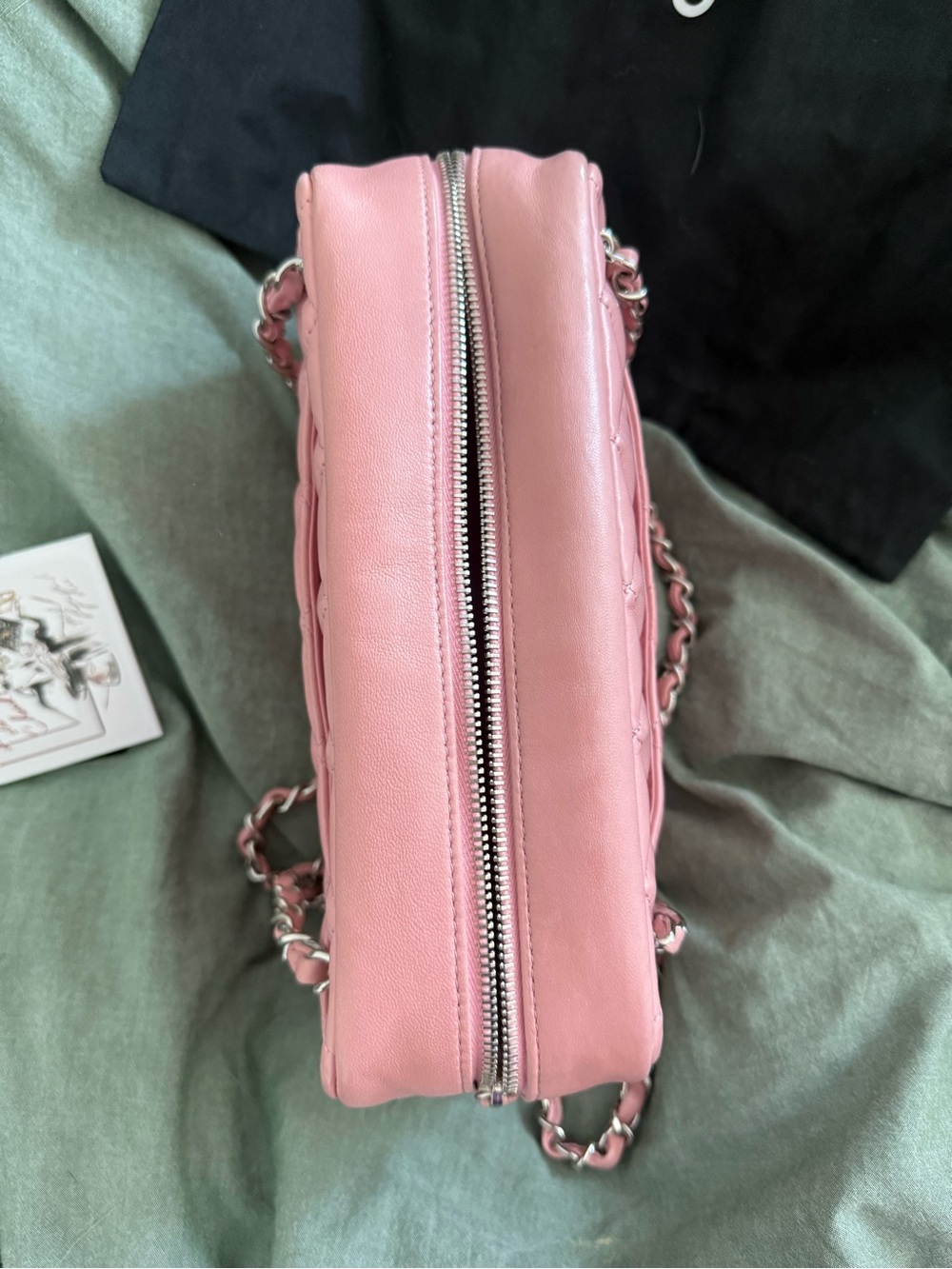 CHANEL Quilted Pink Lambskin Camera Bag - Picture 12 of 15